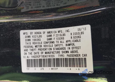 2014 Honda Accord Ex from USA, damaged, VIN 1HGCR2F7XEA016325